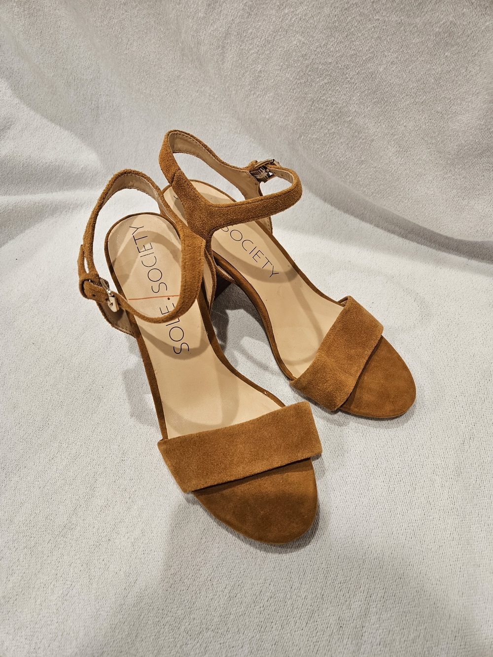 Sole Society Women’s Chestnut Tan Suede Ankle Strap Sandals 8 - Picture 4 of 7